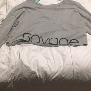 Grey crop top (savage)